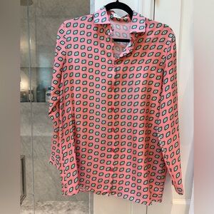 Etro Geometric Patterned Pink button down Shirt 38